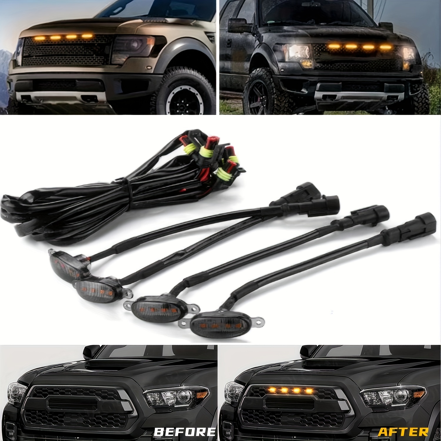 4Pcs/set Car LED Grille Light  - Running Gear Accessories ulasan dan harga
