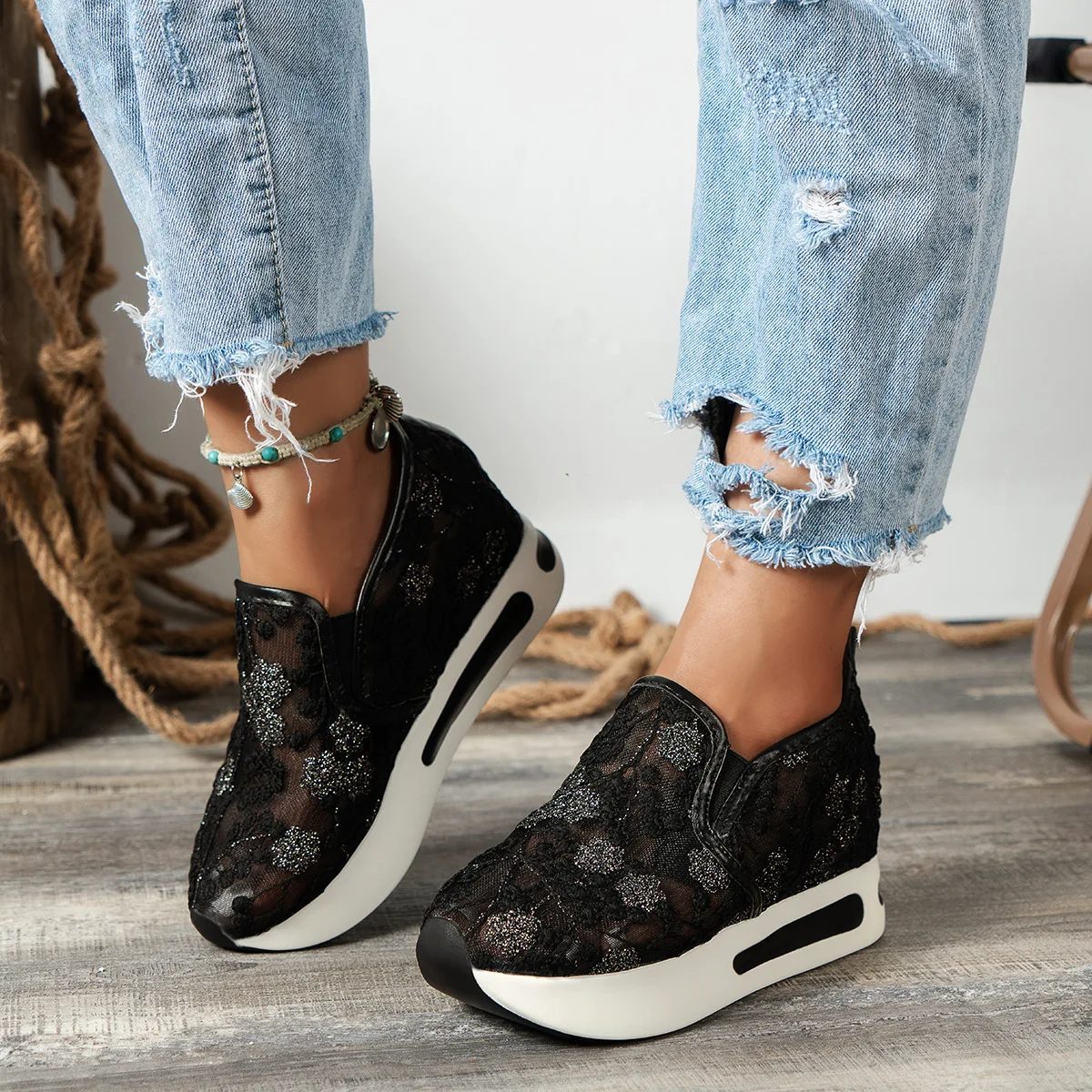 Lace Flats Platform Women Spor - Running Gear For Sale ulasan dan harga